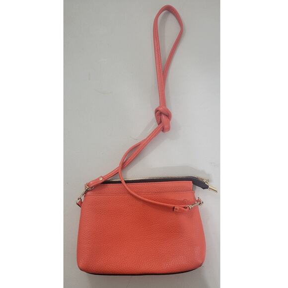 AB Bellucci Orange Crossbody Purse Leather Made in Italy Boho Classiccore Preppy - Picture 1 of 11
